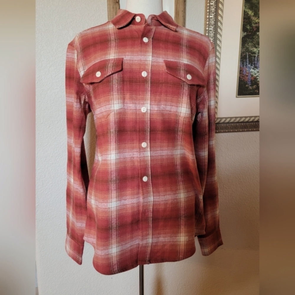 FRYE AND CO Red and White Plaid Button Down Shirt - Picture 3 of 11